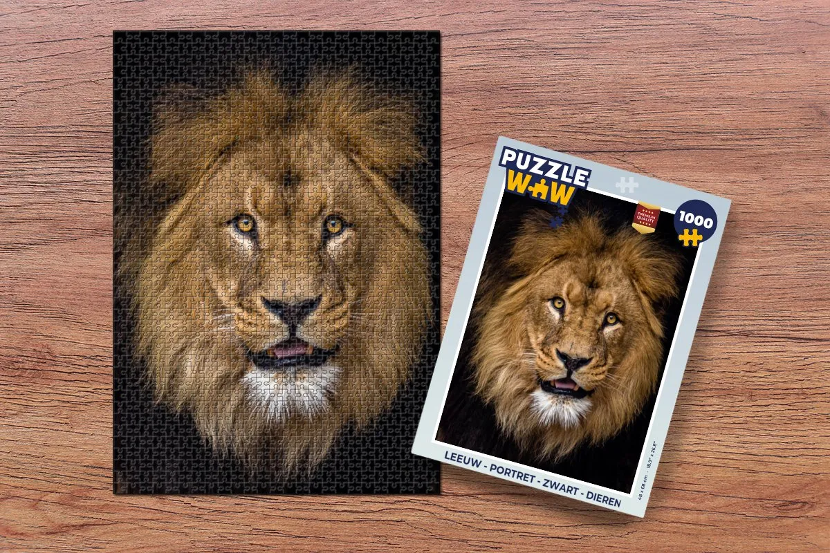 PuzzleWow Leeuw Portret Legpuzzel 1000 Stuks - Multicolor