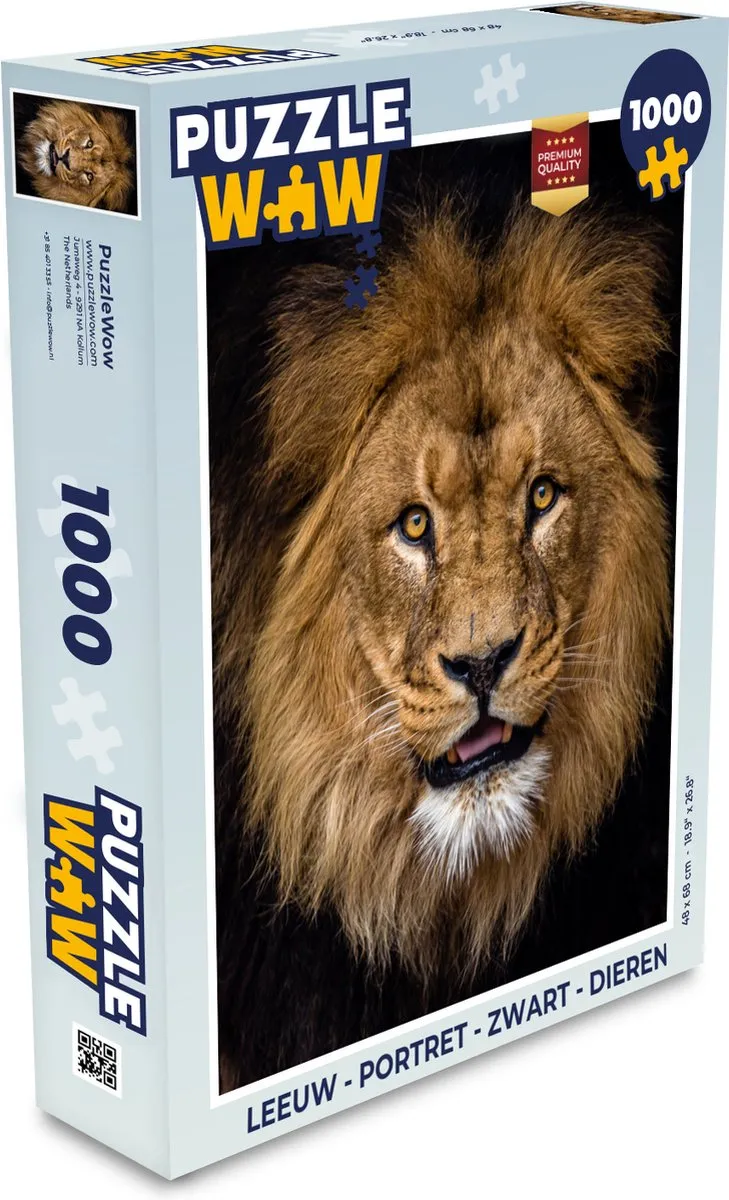 PuzzleWow Leeuw Portret Legpuzzel 1000 Stuks - Multicolor