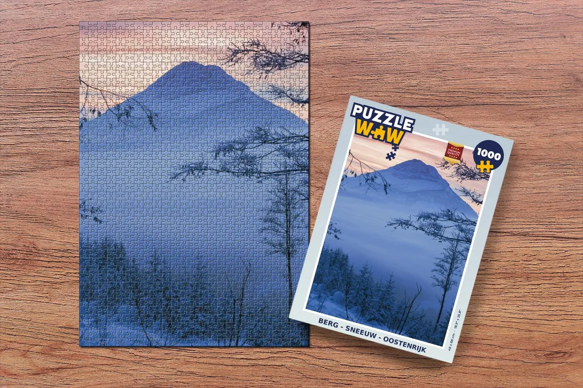 PuzzleWow Berg Sneeuw Oostenrijk Legpuzzel 1000 Stuks - Multicolor