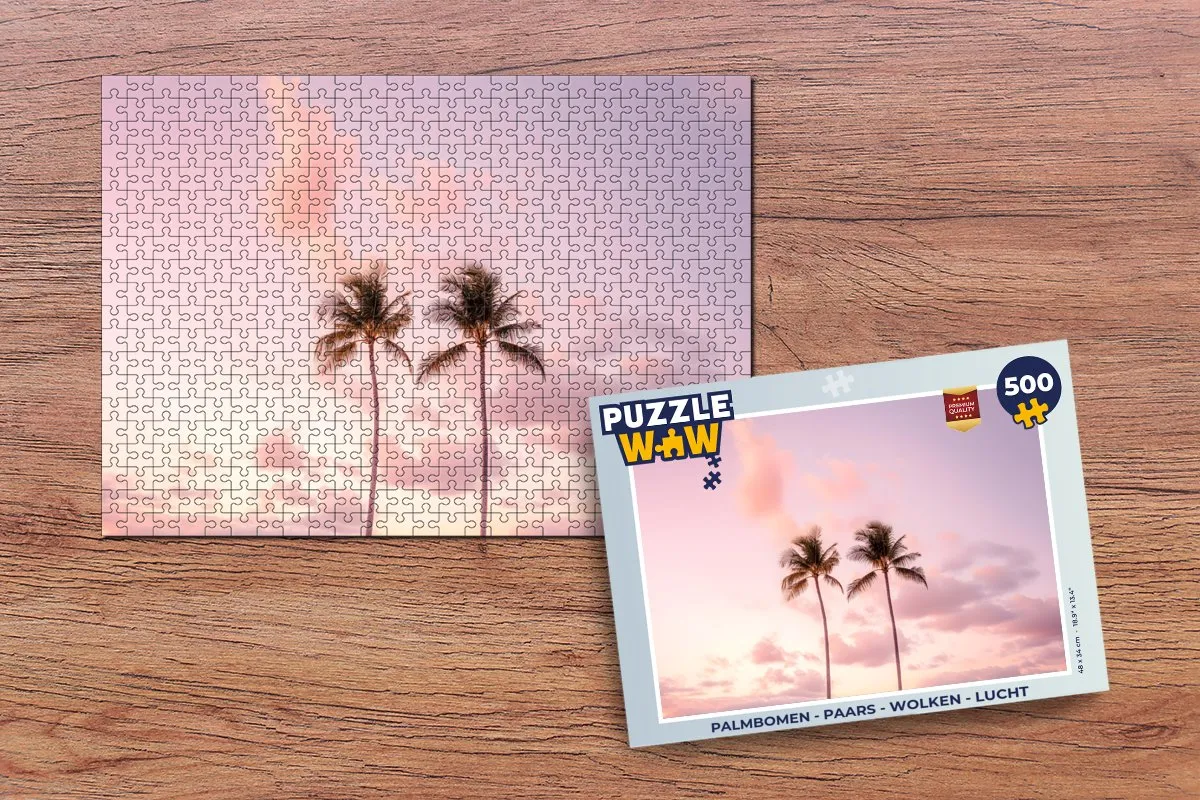 PuzzleWow Palmbomen Legpuzzel 500 Stuks - Paars