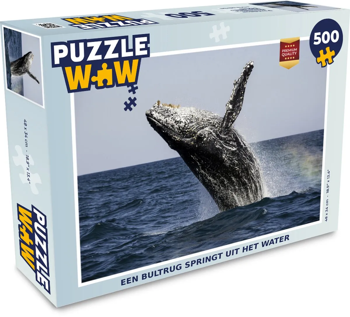 PuzzleWow Een bultrug springt uit het water Legpuzzel 500 Stuks