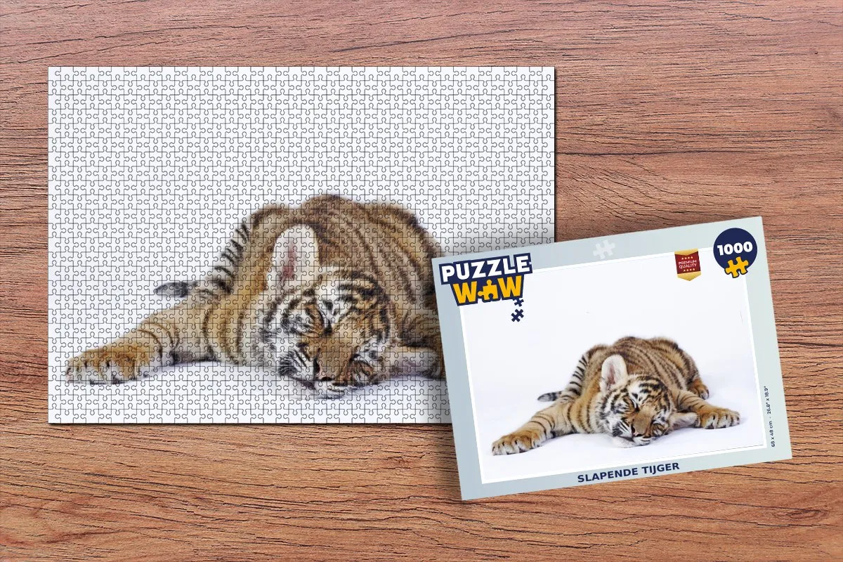 PuzzleWow Tijger Slaap Legpuzzel 1000 Stuks - Multicolor