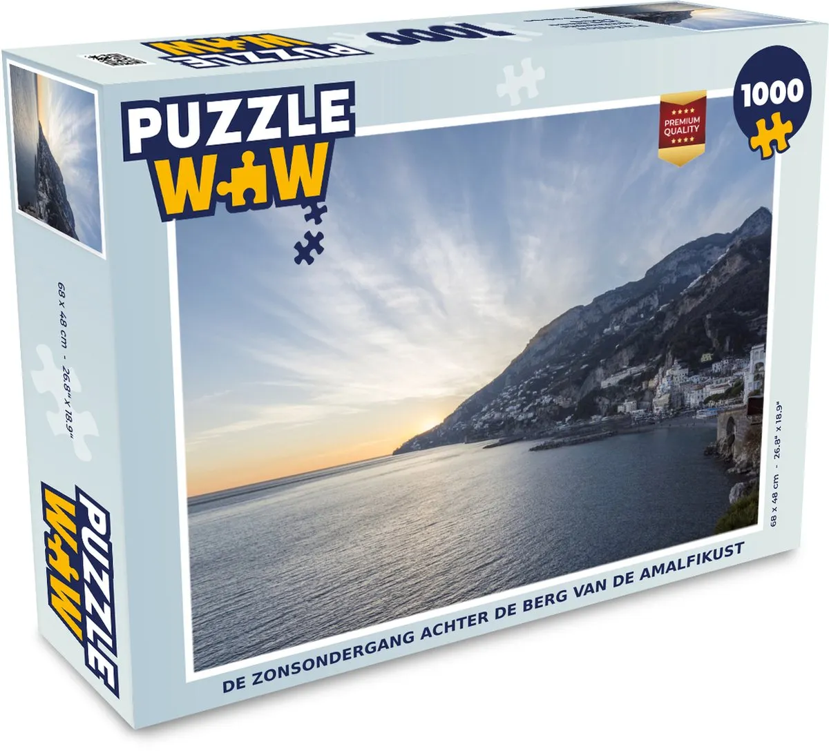 PuzzleWow Legpuzzel De Zonsondergang Amalfikust 1000 Stuks
