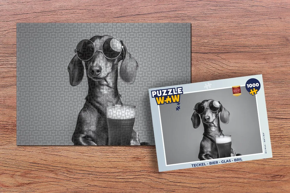PuzzleWow Teckel Bier Legpuzzel 1000 Stuks