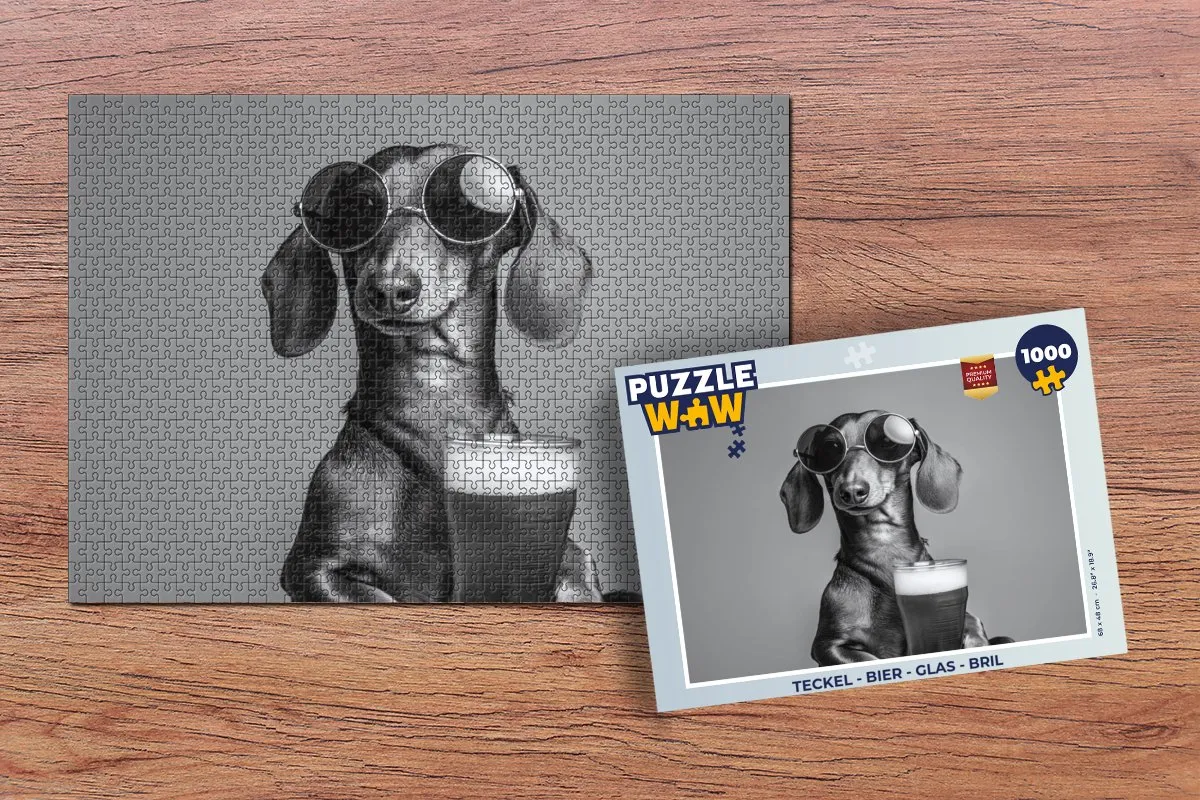 PuzzleWow Teckel Bier Legpuzzel 1000 Stuks