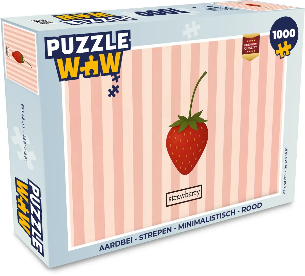 PuzzleWow Aardbei Strepen Legpuzzel 1000 Stuks - Rood