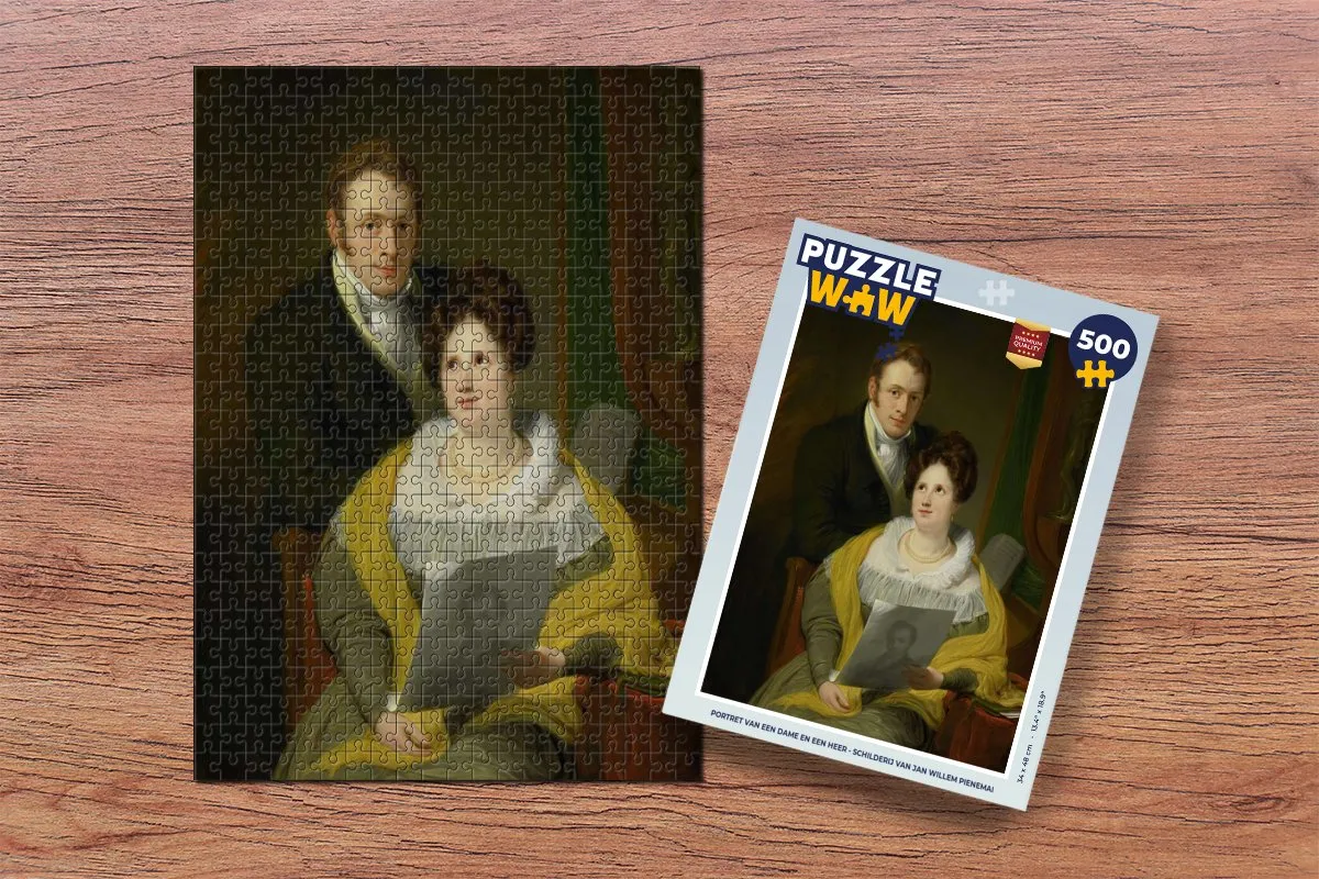 PuzzleWow Legpuzzel Portret van een dame en een heer 500 Stuks - Multicolor