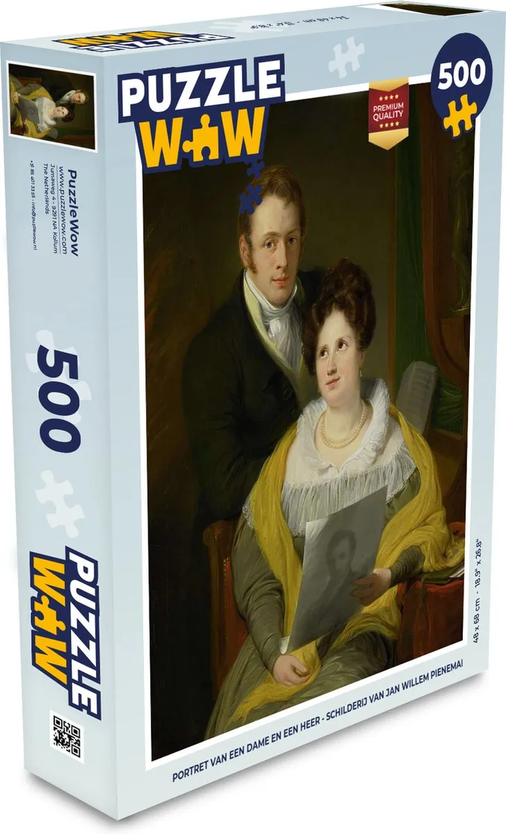 PuzzleWow Legpuzzel Portret van een dame en een heer 500 Stuks