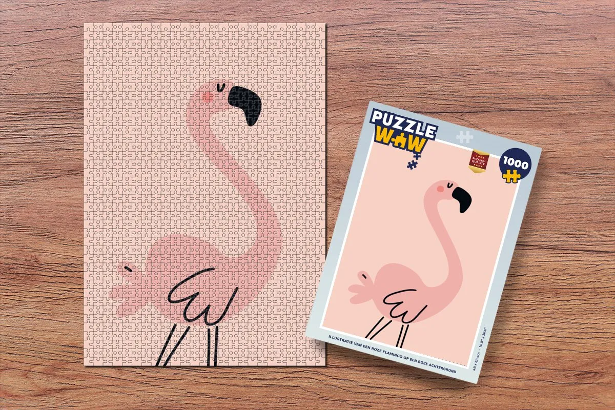 PuzzleWow Legpuzzel Flamingo 1000 Stuks - Multicolor