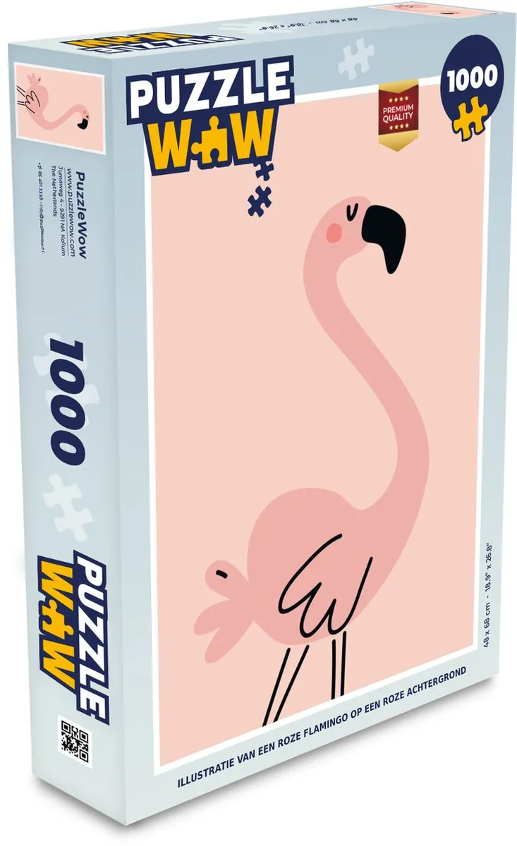 PuzzleWow Legpuzzel Flamingo 1000 Stuks - Multicolor