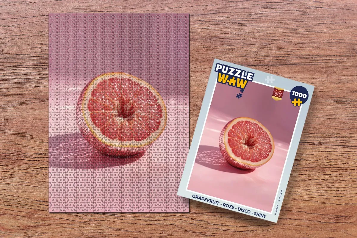 PuzzleWow Grapefruit Legpuzzel 1000 Stuks - Roze Disco