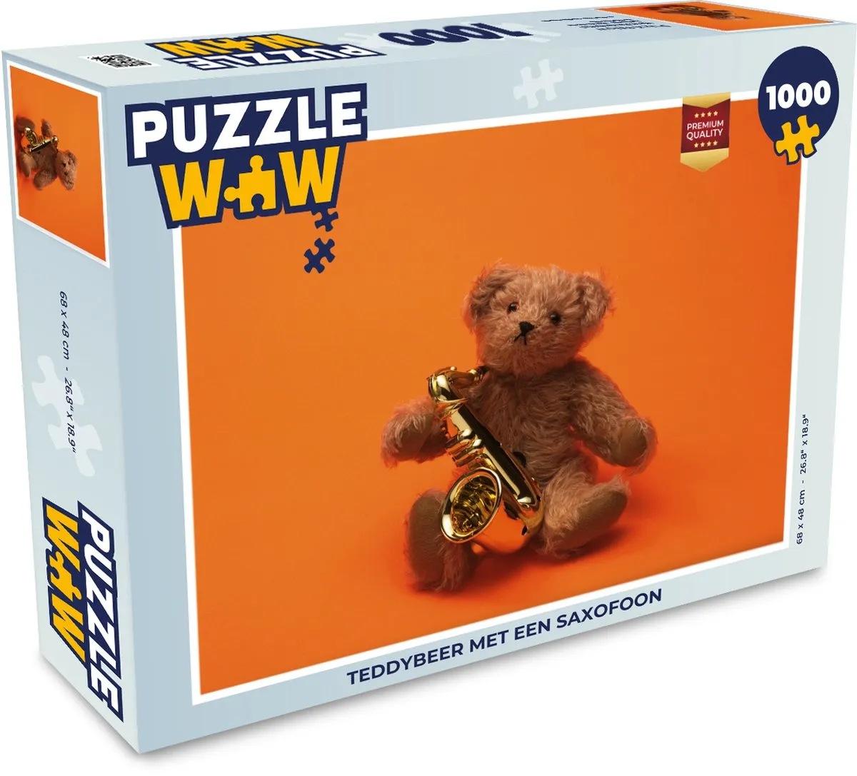 PuzzleWow Teddybeer met Saxofoon Legpuzzel 1000 Stuks - Multicolor