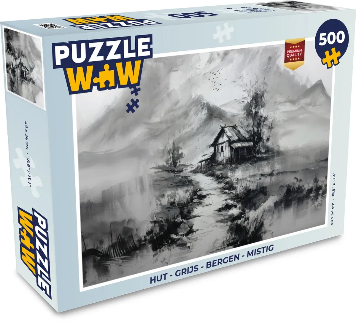 PuzzleWow Bergen Mistig Legpuzzel 500 Stuks - 8721406855767