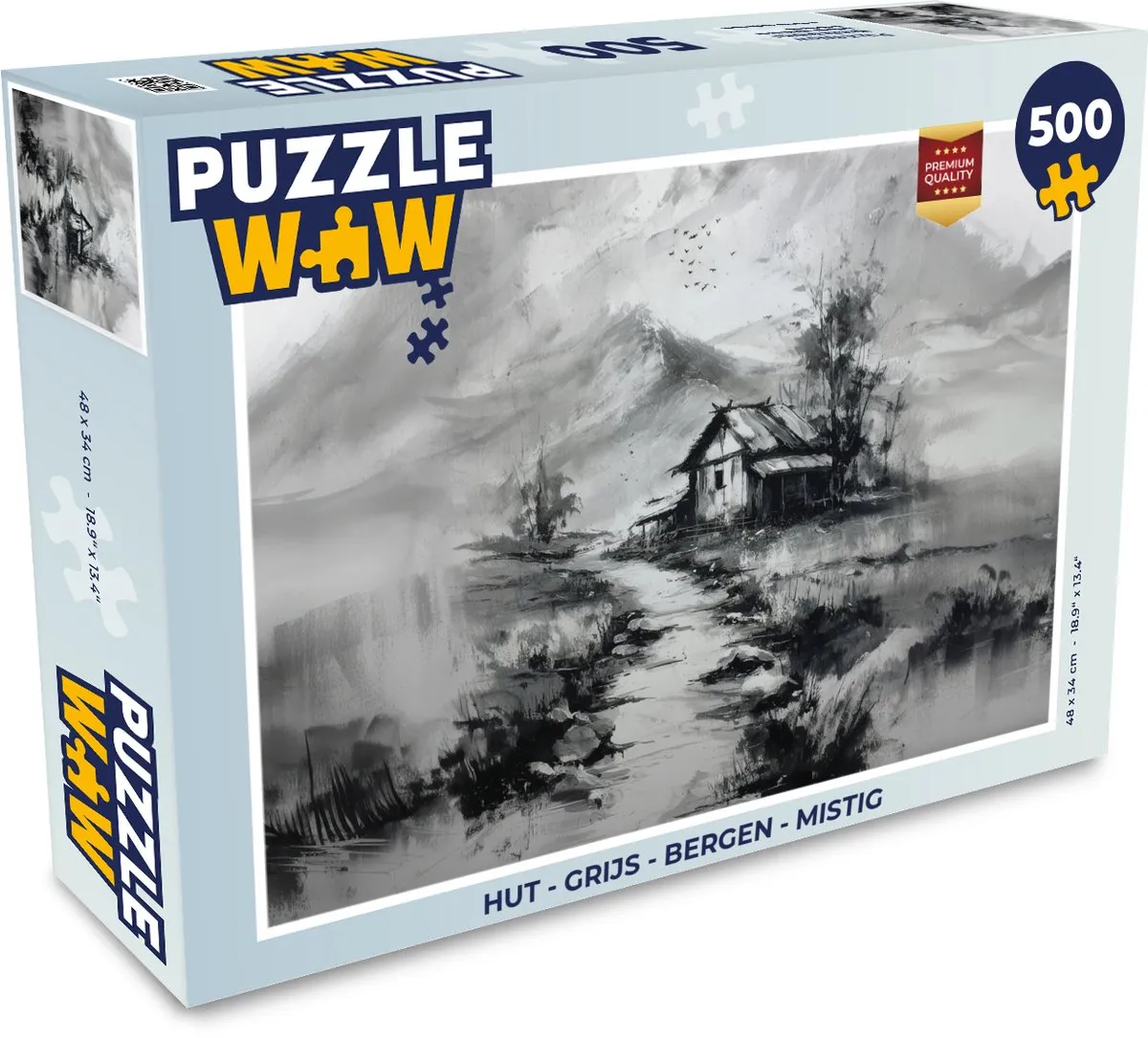PuzzleWow Bergen Mistig Legpuzzel 500 Stuks - 8721406855767