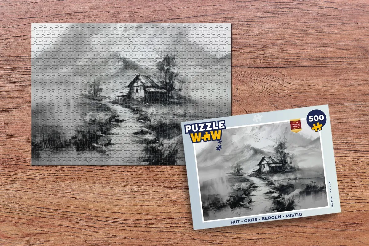 PuzzleWow Bergen Mistig Legpuzzel 500 Stuks - 8721406855767