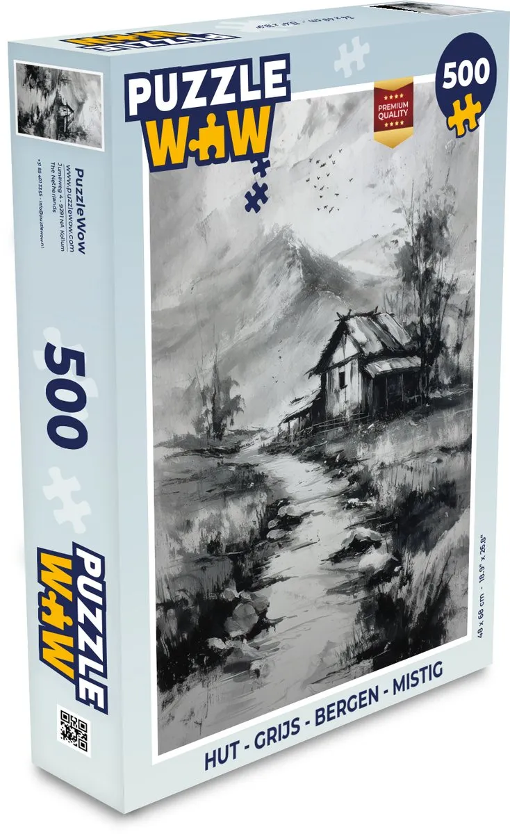 PuzzleWow Bergen Mistig Legpuzzel 500 Stuks