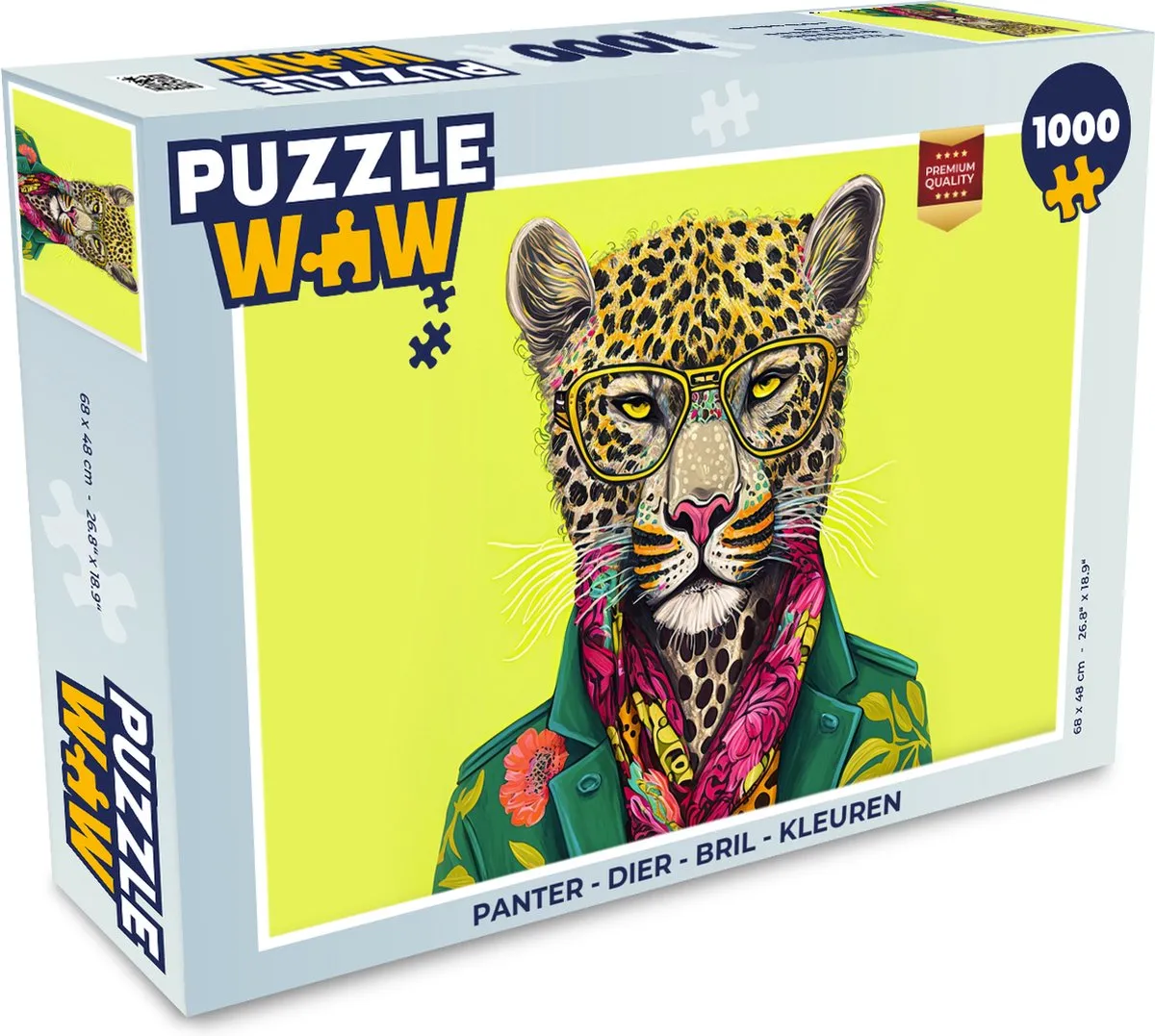 PuzzleWow Panter Legpuzzel 1000 Stuks - Multicolor