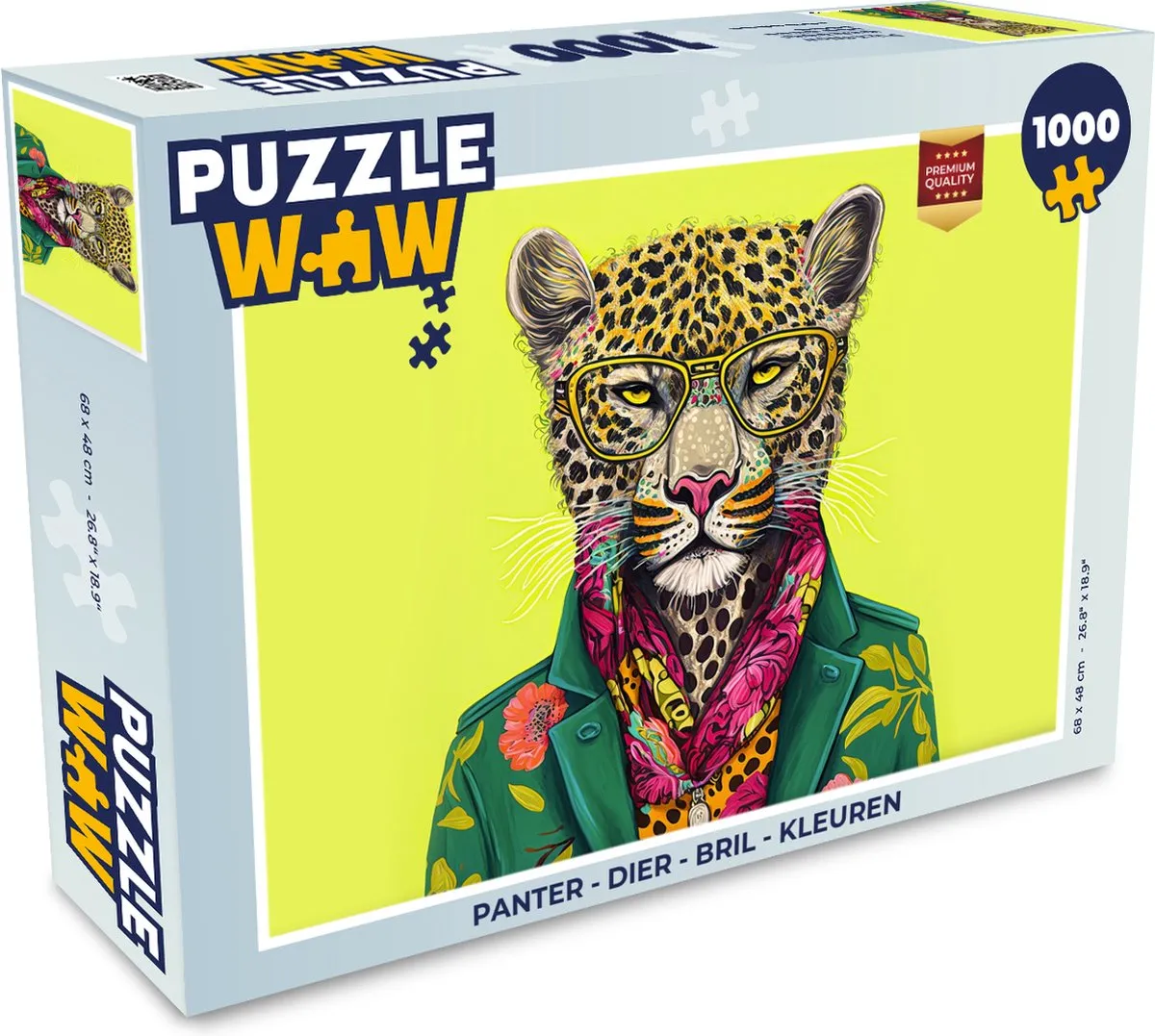 PuzzleWow Panter Legpuzzel 1000 Stuks - Multicolor