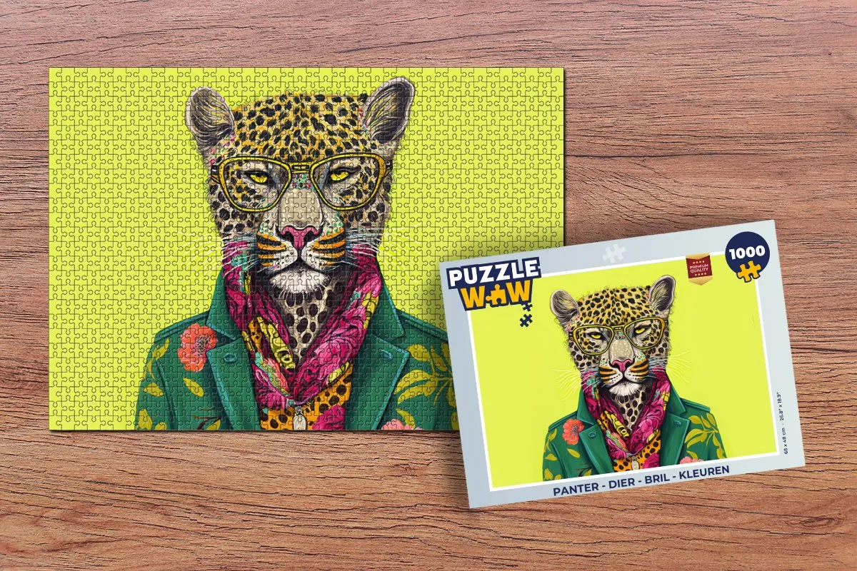 PuzzleWow Panter Legpuzzel 1000 Stuks - Multicolor