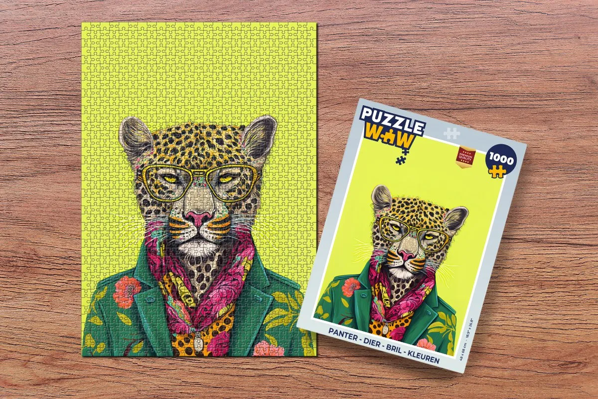 PuzzleWow Panter Legpuzzel 1000 Stuks - Multicolor