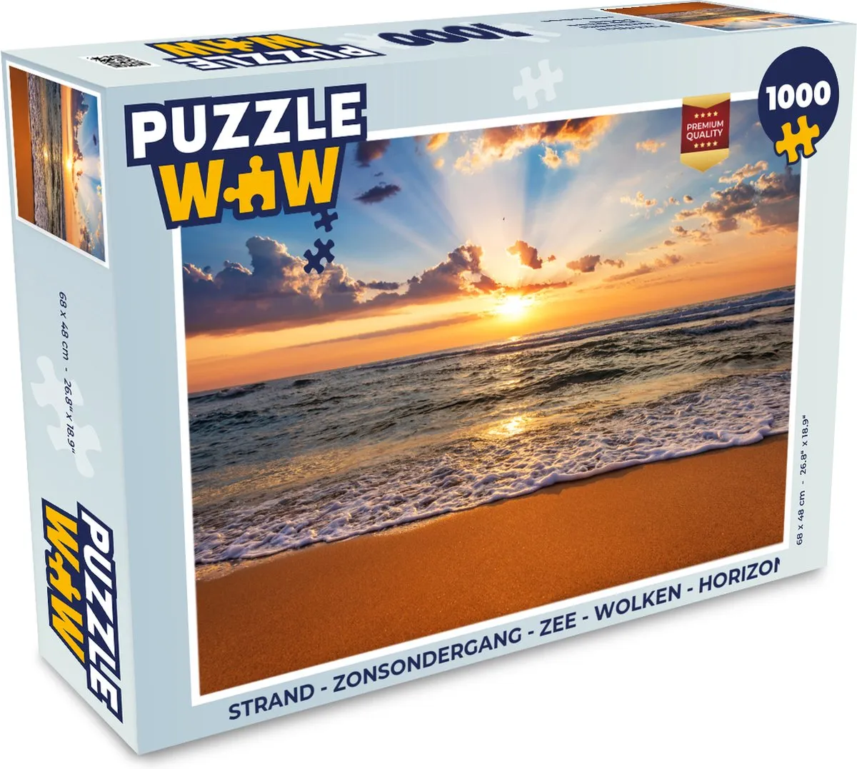PuzzleWow Strand Zonsondergang Legpuzzel 1000 Stuks