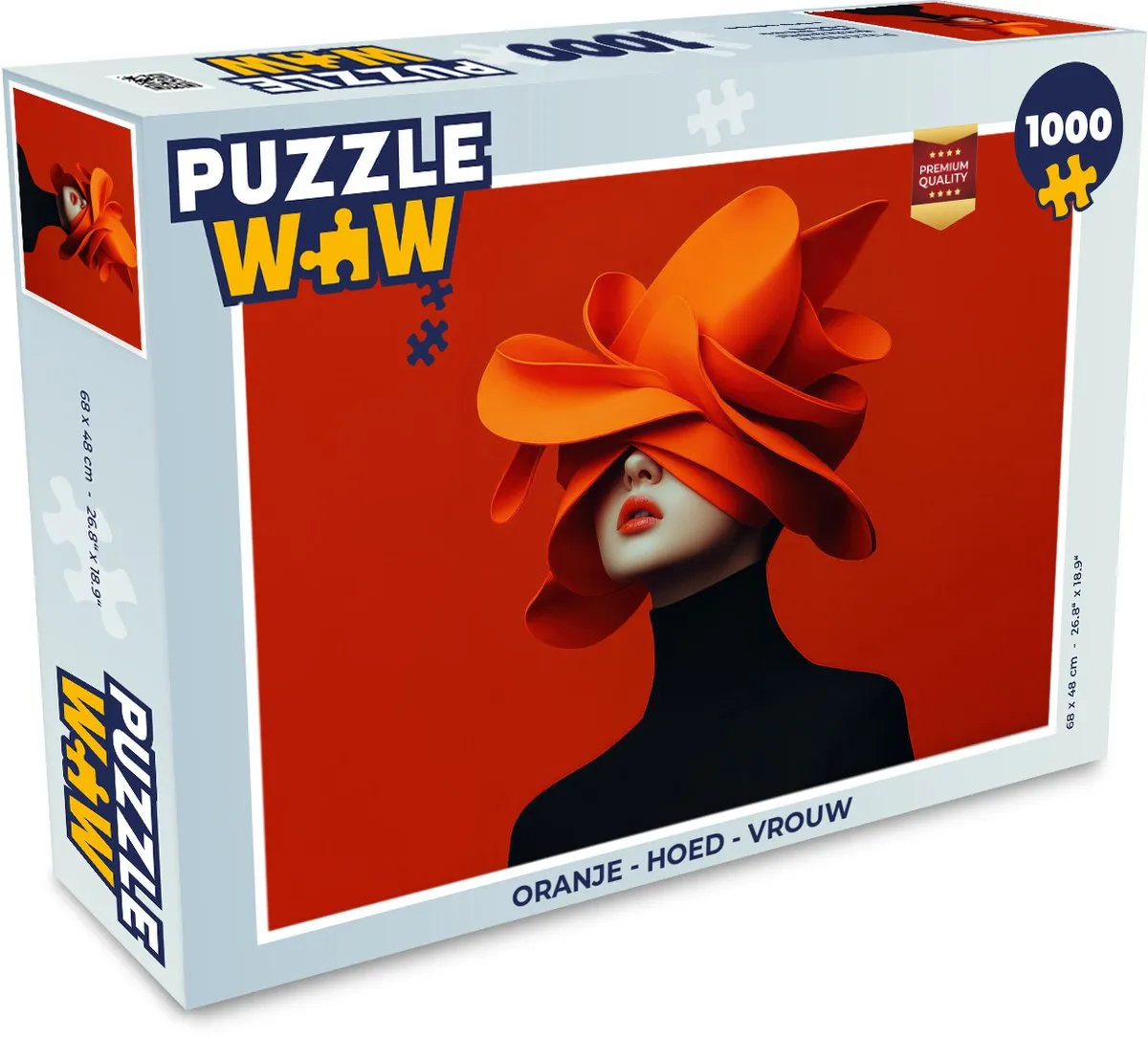 PuzzleWow Oranje Hoed Legpuzzel 1000 Stuks