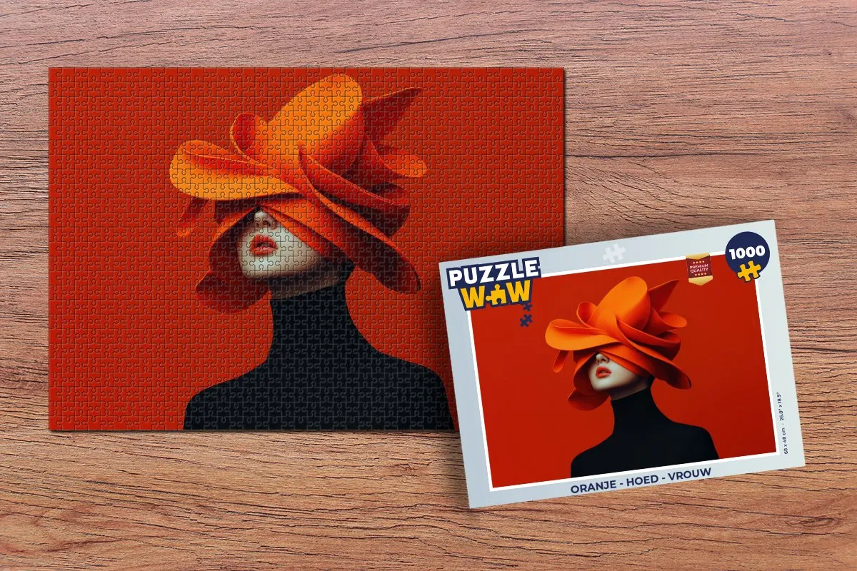 PuzzleWow Oranje Hoed Legpuzzel 1000 Stuks