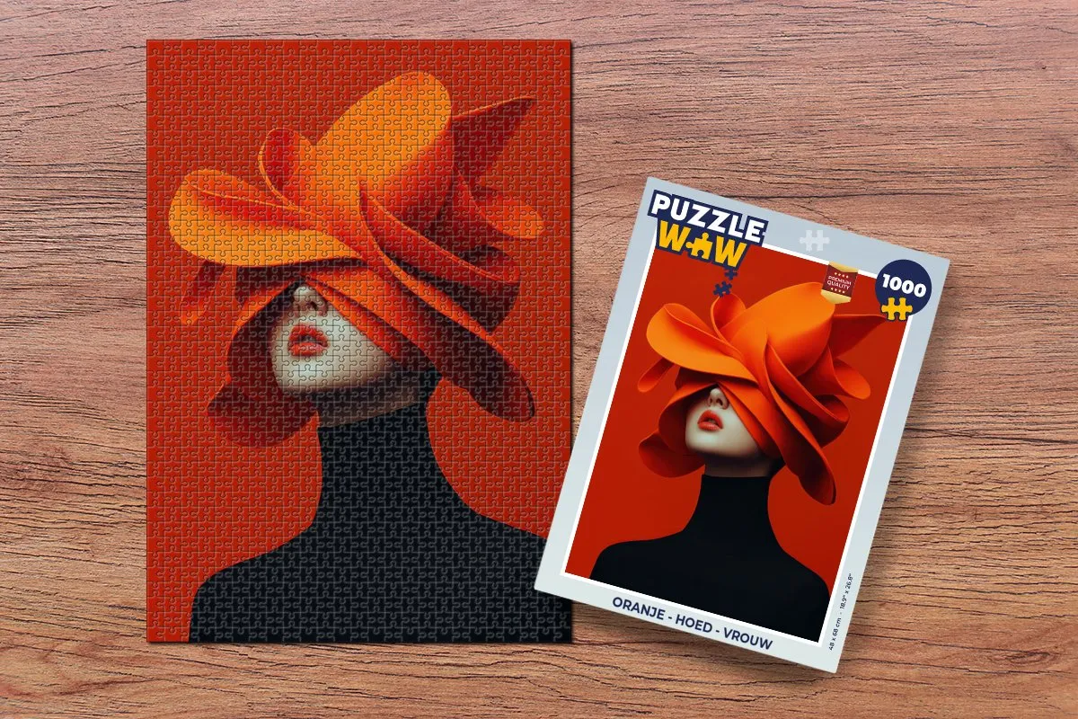 PuzzleWow Oranje Hoed Legpuzzel 1000 Stuks