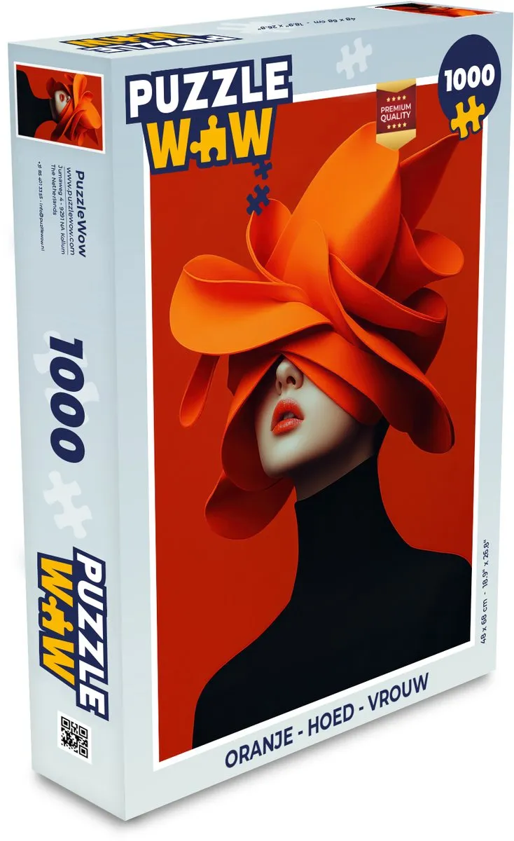 PuzzleWow Oranje Hoed Legpuzzel 1000 Stuks