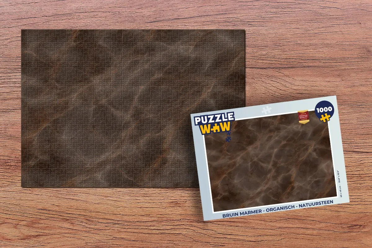 PuzzleWow Legpuzzel 1000 Stuks - Bruin Marmer
