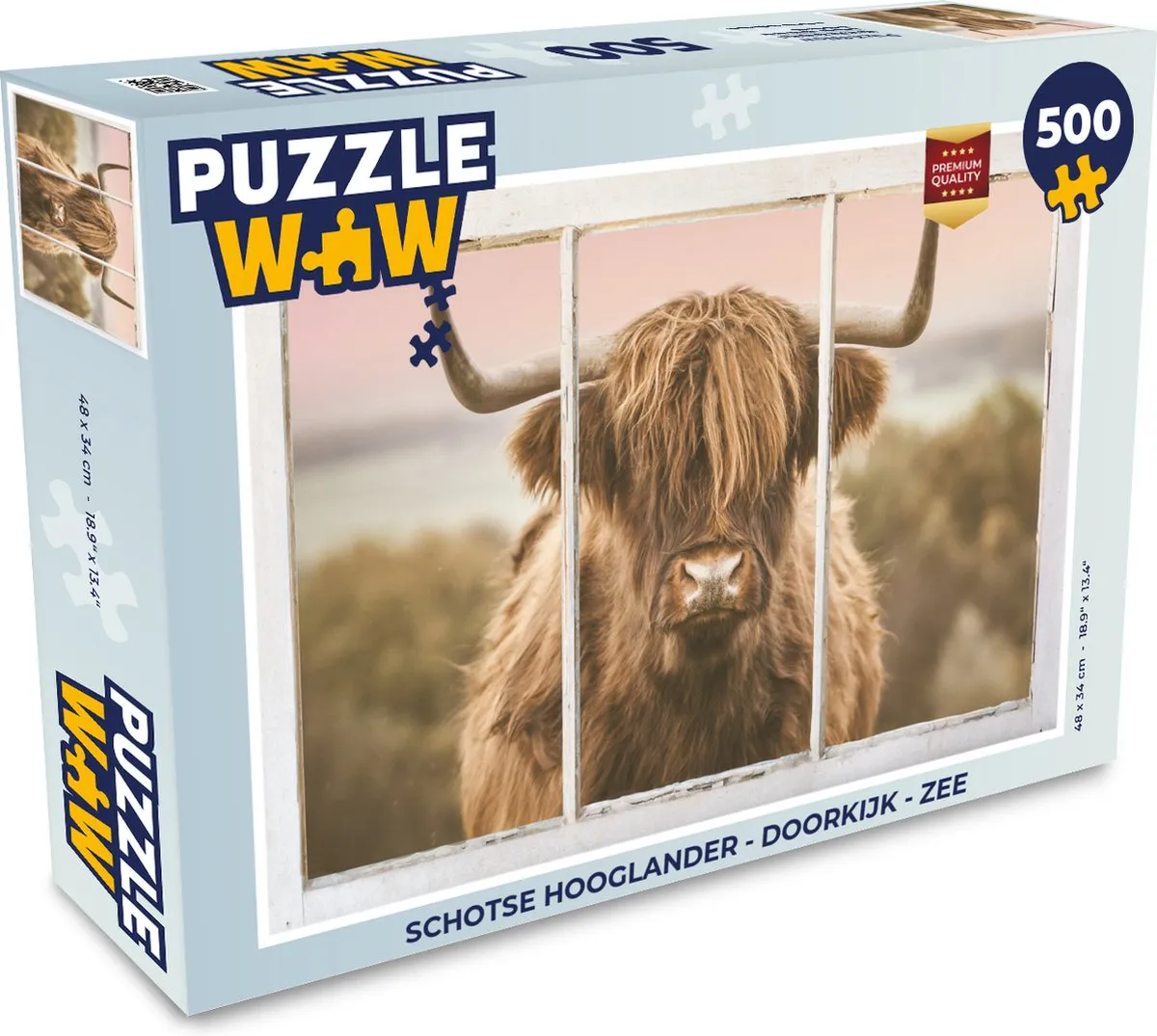 PuzzleWow Schotse Hooglander Legpuzzel 500 Stuks