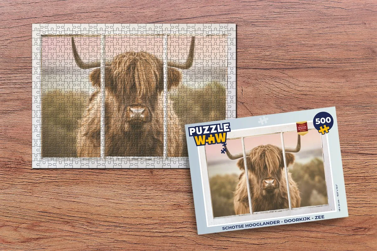 PuzzleWow Schotse Hooglander Legpuzzel 500 Stuks - Multicolor