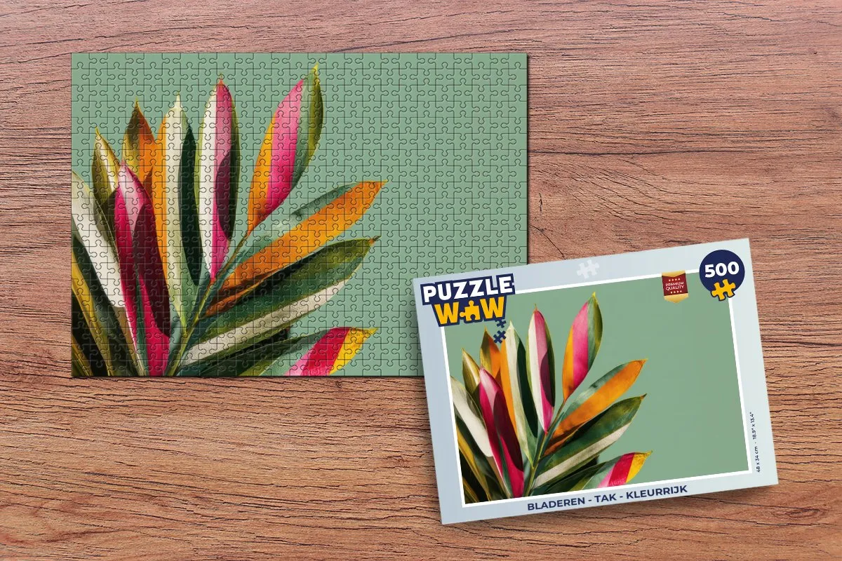PuzzleWow Legpuzzel 500 Stuks - Bladeren Tak Kleurrijk