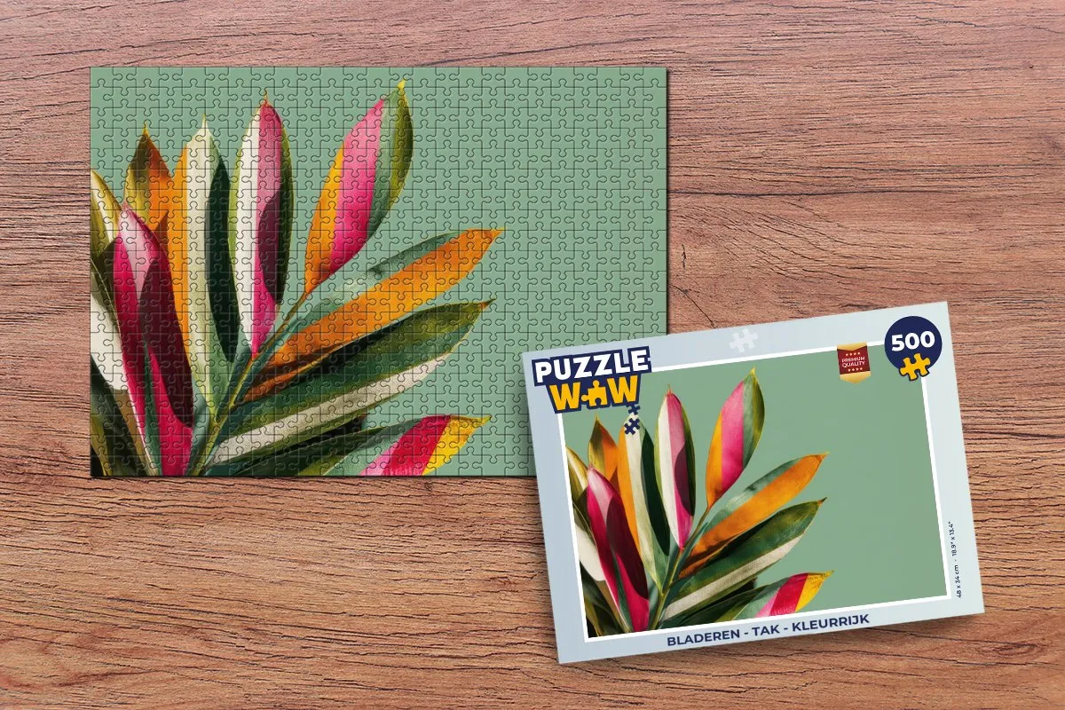 PuzzleWow Legpuzzel 500 Stuks - Bladeren Tak Kleurrijk