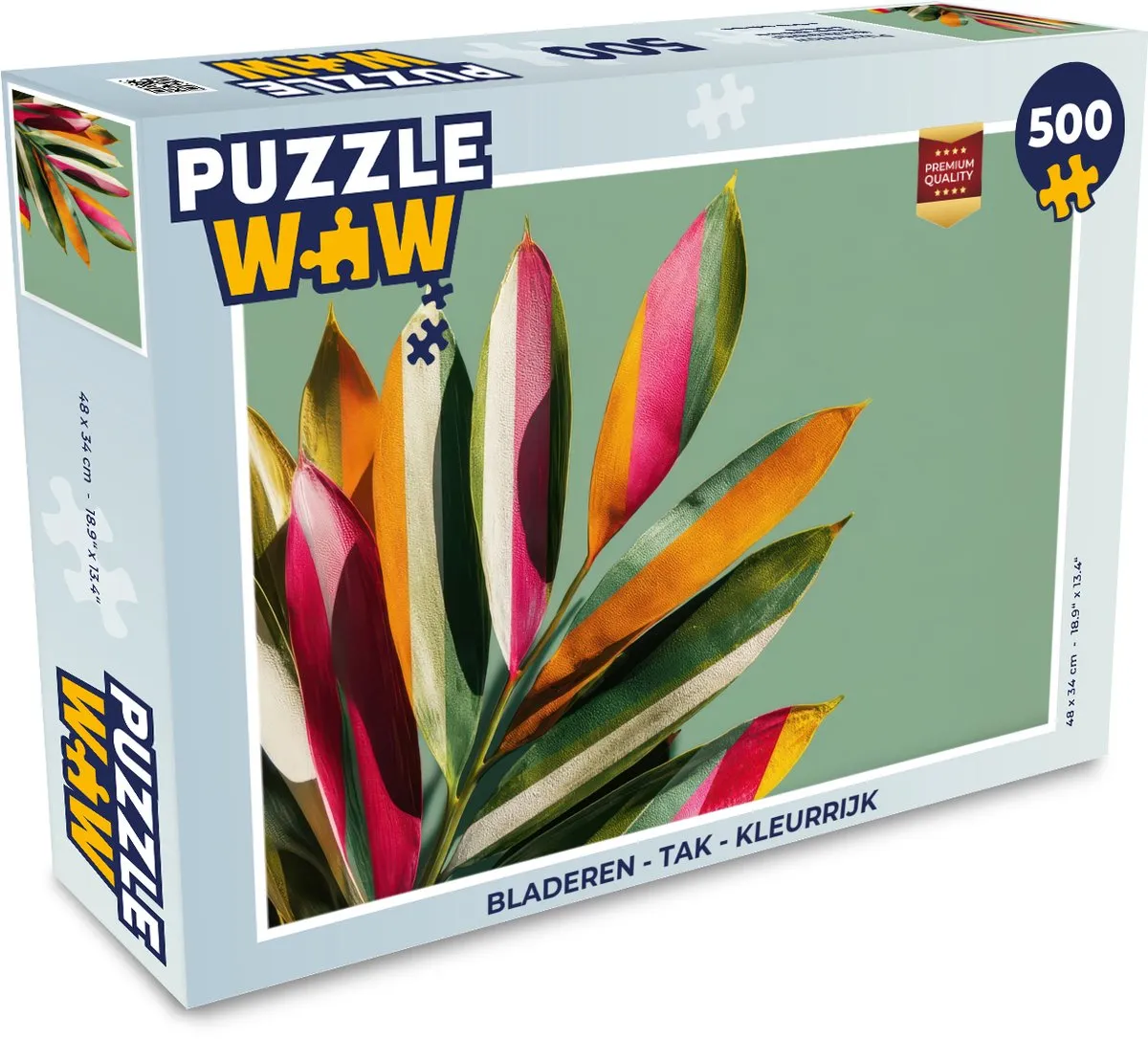 PuzzleWow Legpuzzel 500 Stuks - Bladeren Tak Kleurrijk