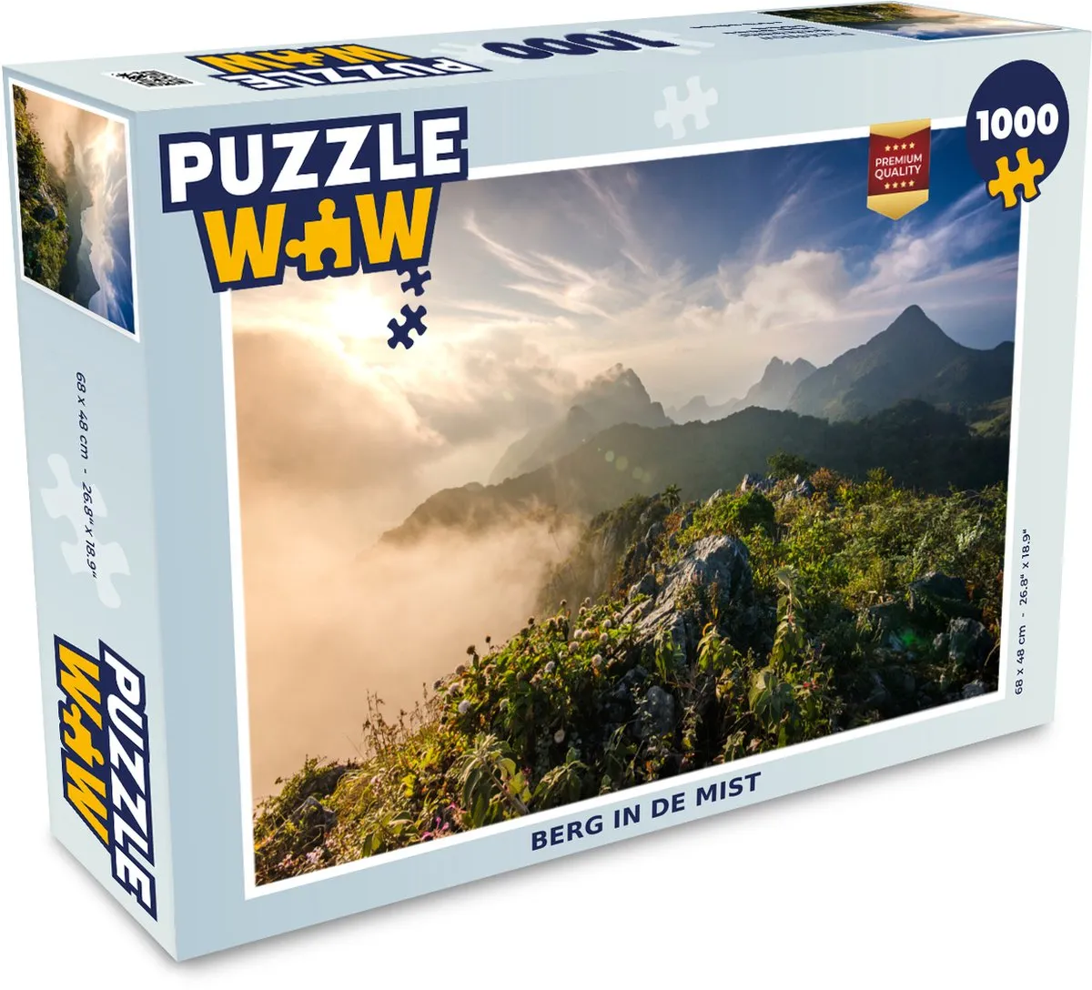 PuzzleWow Berg in de Mist Legpuzzel 1000 Stuks