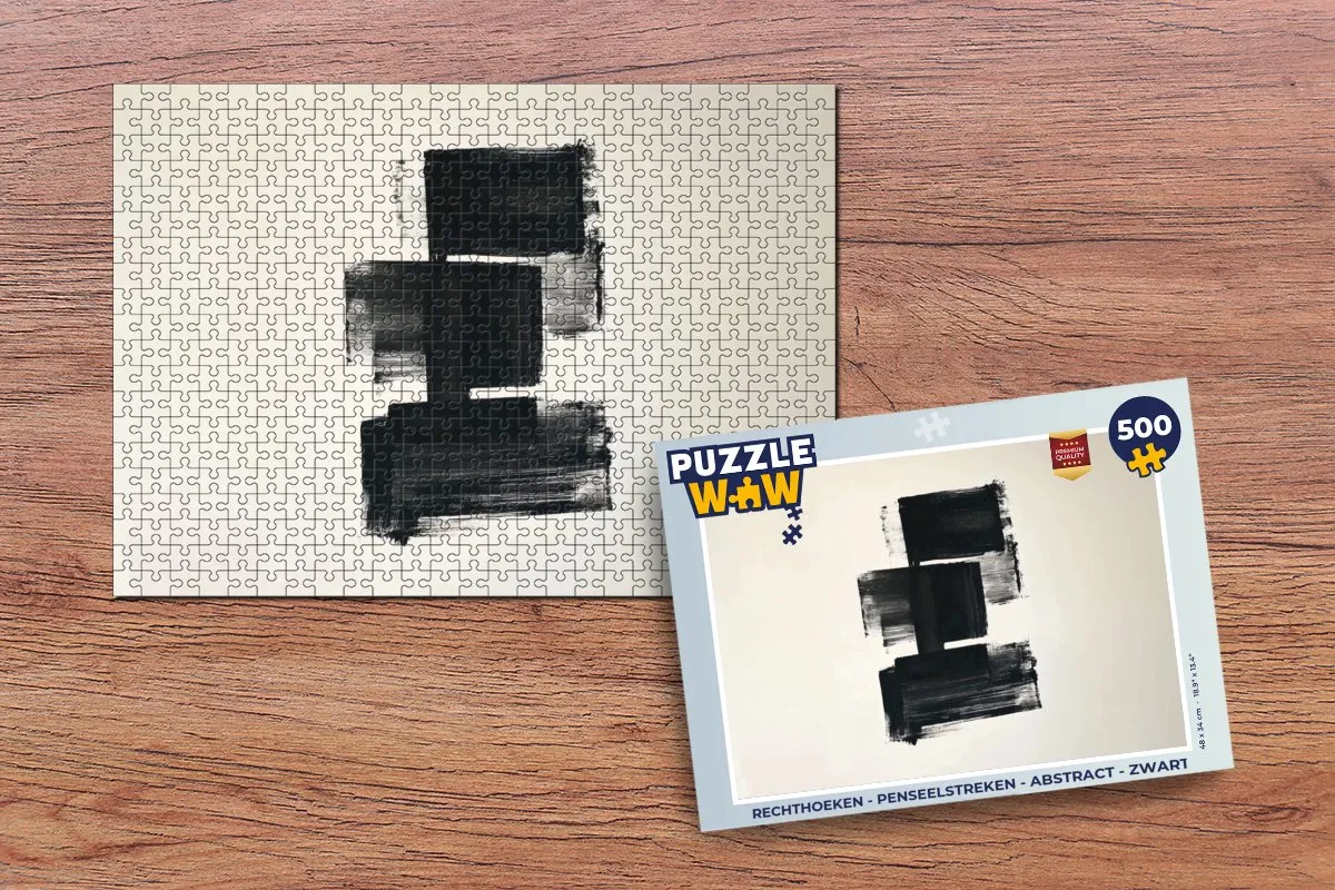PuzzleWow Abstract Puzzle 500 Stuks - Zwart