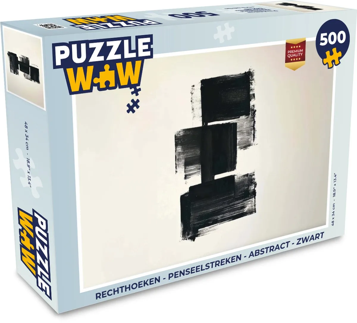 PuzzleWow Abstract Puzzle 500 Stuks - Zwart