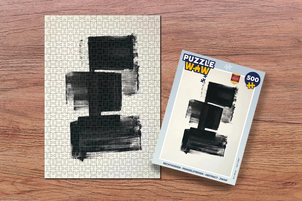 PuzzleWow Abstract Puzzle 500 Stuks - Zwart