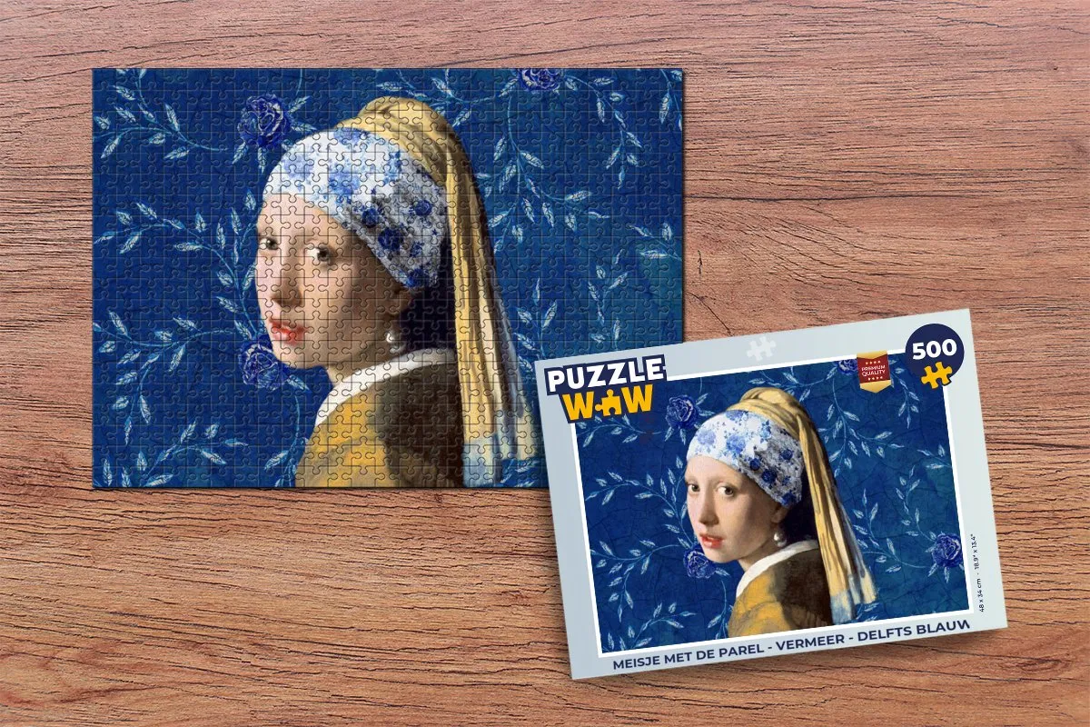 PuzzleWow Vermeer Meisje met de parel Legpuzzel 500 Stuks - Multicolor