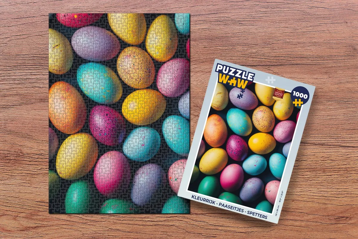 PuzzleWow Paaseitjes Spetters Legpuzzel 1000 Stuks - Multi