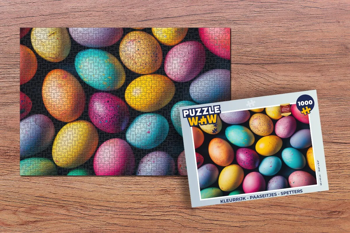PuzzleWow Paaseitjes Spetters Legpuzzel 1000 Stuks - Multi