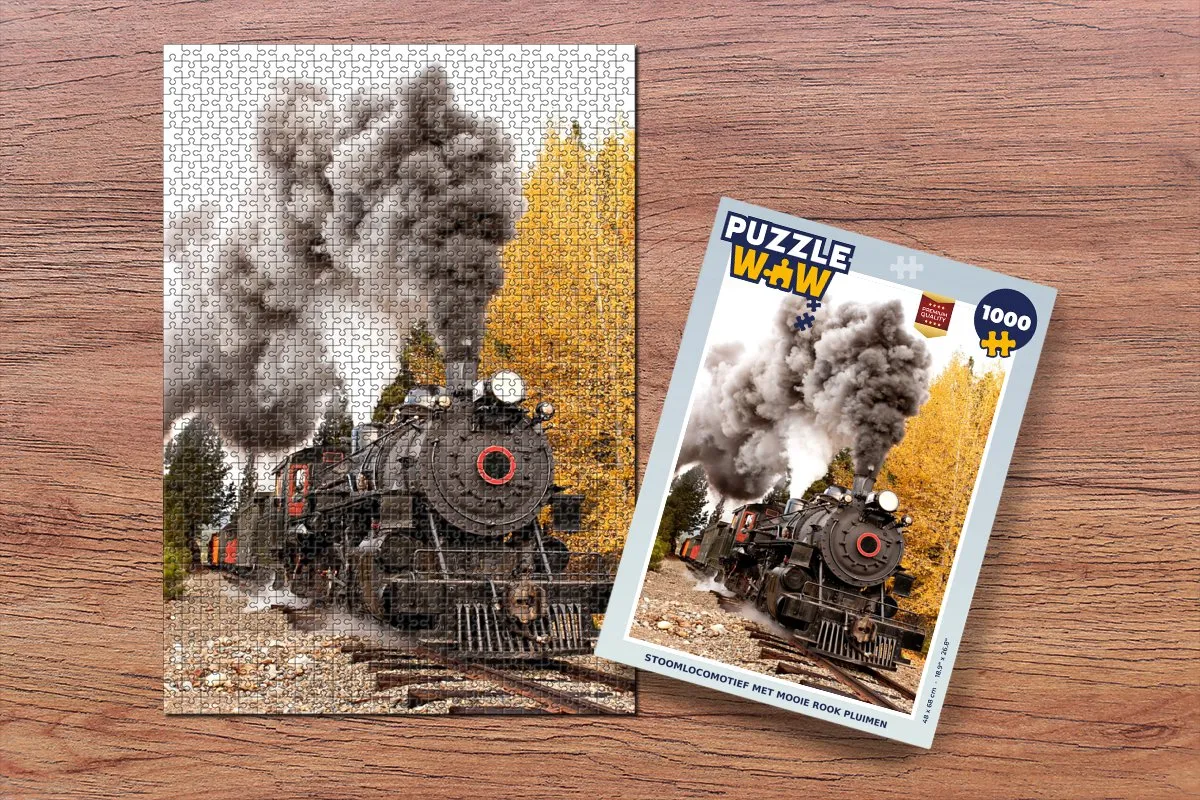 PuzzleWow Stoomlocomotief Legpuzzel 1000 Stuks - Multicolor