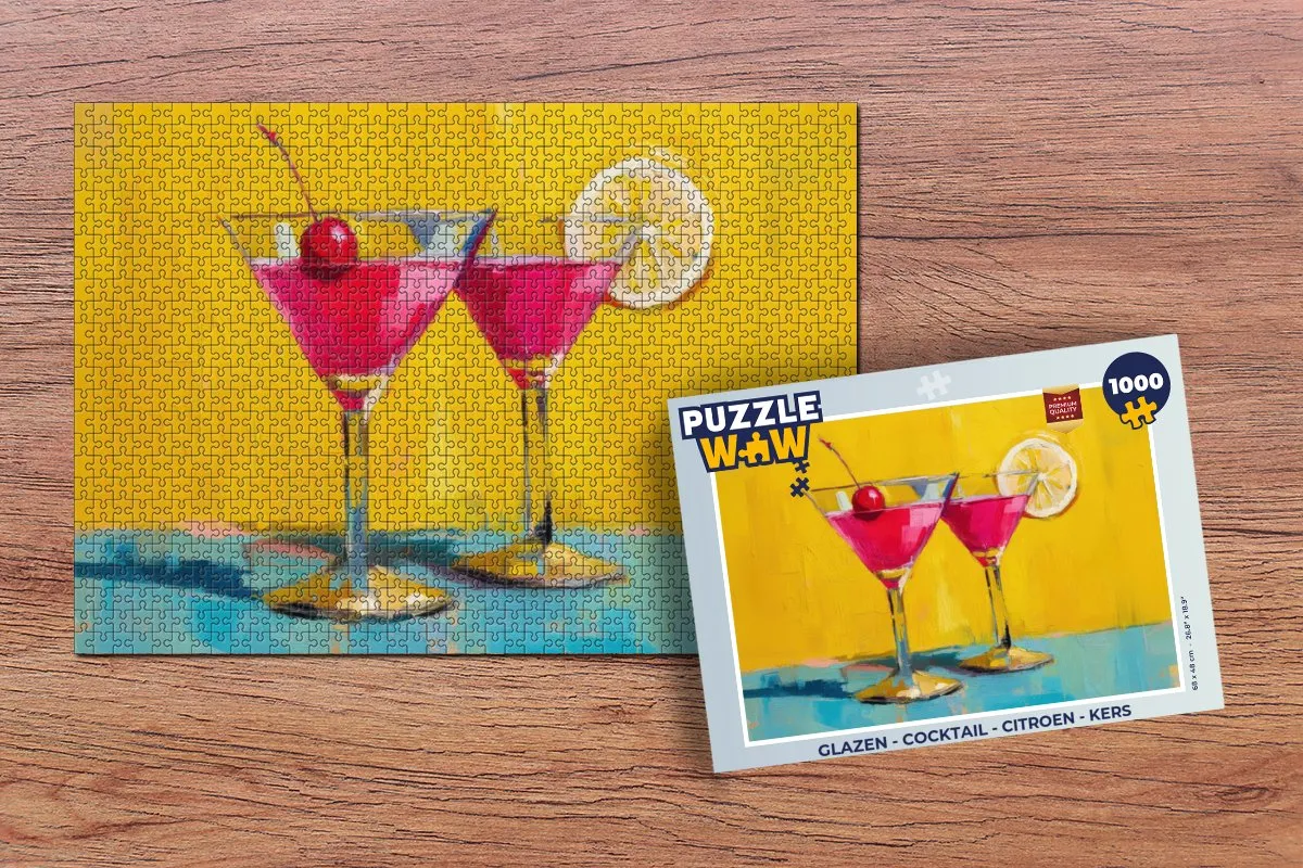 PuzzleWow Cocktail Legpuzzel 1000 Stuks - Glazen Thema