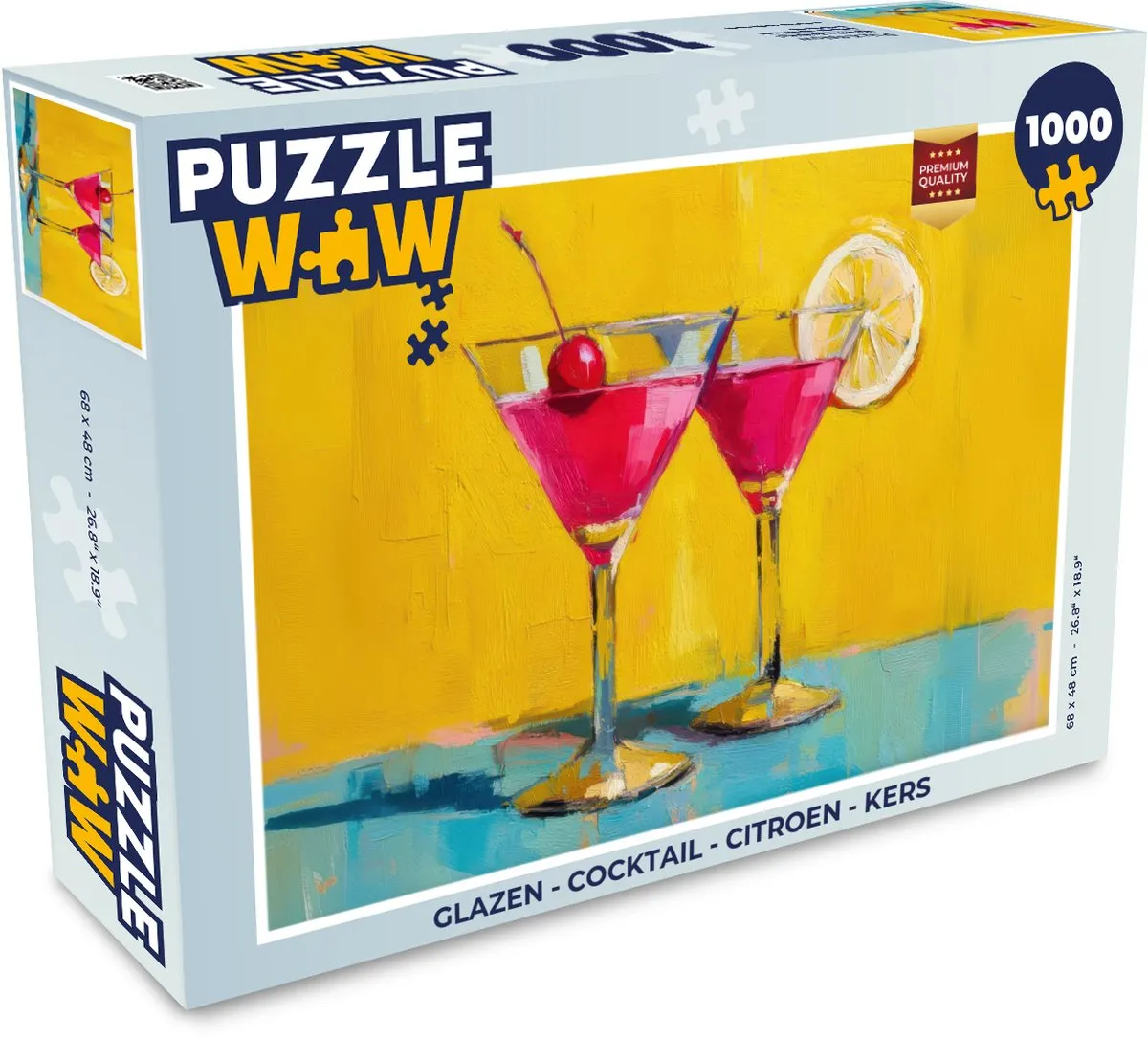 PuzzleWow Cocktail Legpuzzel 1000 Stuks - Glazen Thema