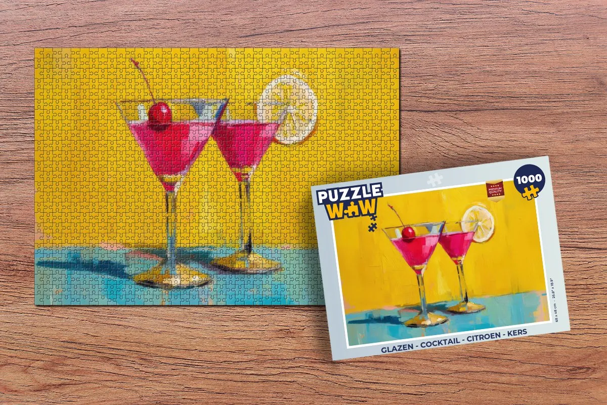 PuzzleWow Cocktail Legpuzzel 1000 Stuks - Glazen Thema
