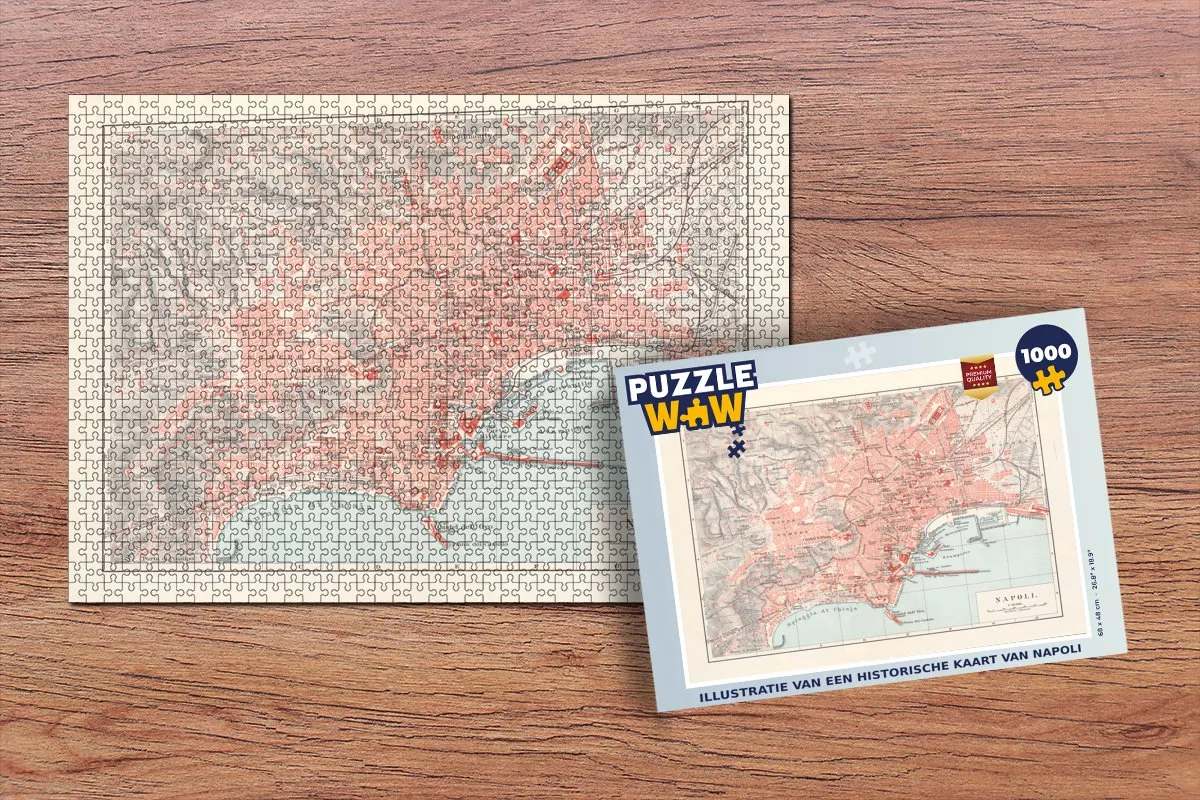 PuzzleWow Napoli Legpuzzel 1000 Stuks - Multicolor