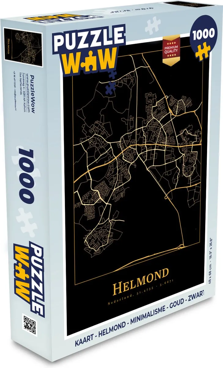 PuzzleWow Helmond Minimalisme Legpuzzel 1000 Stuks