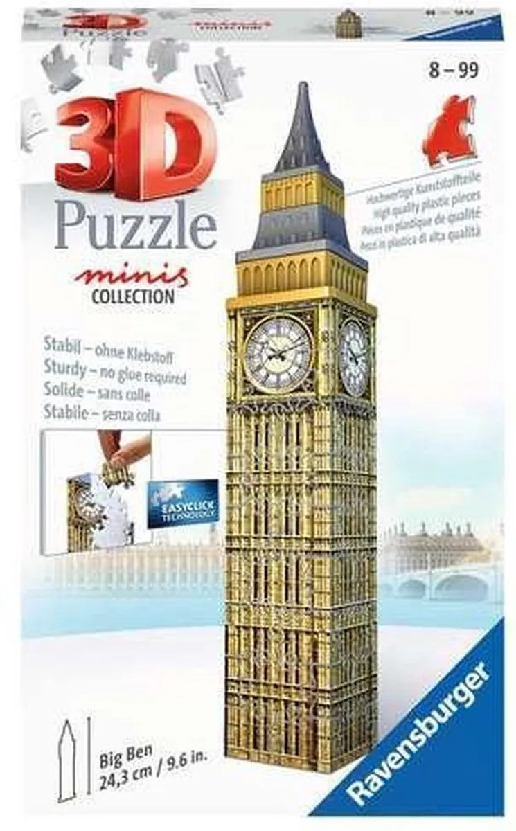 Ravensburger 3D Mini Big Ben Puzzel 60 Stuks