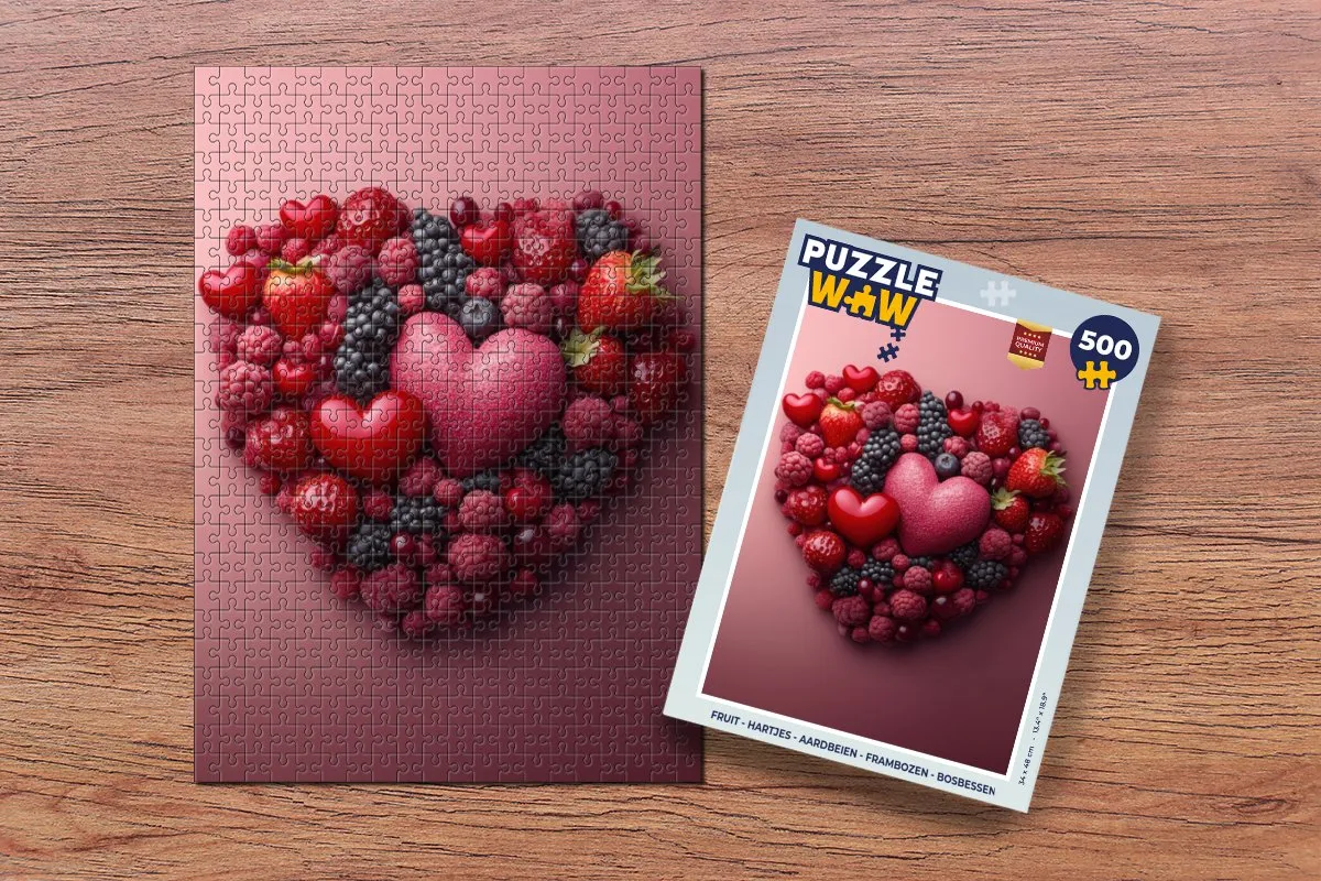 PuzzleWow Fruit Hartjes Legpuzzel 500 Stuks - MPN 8721169397429